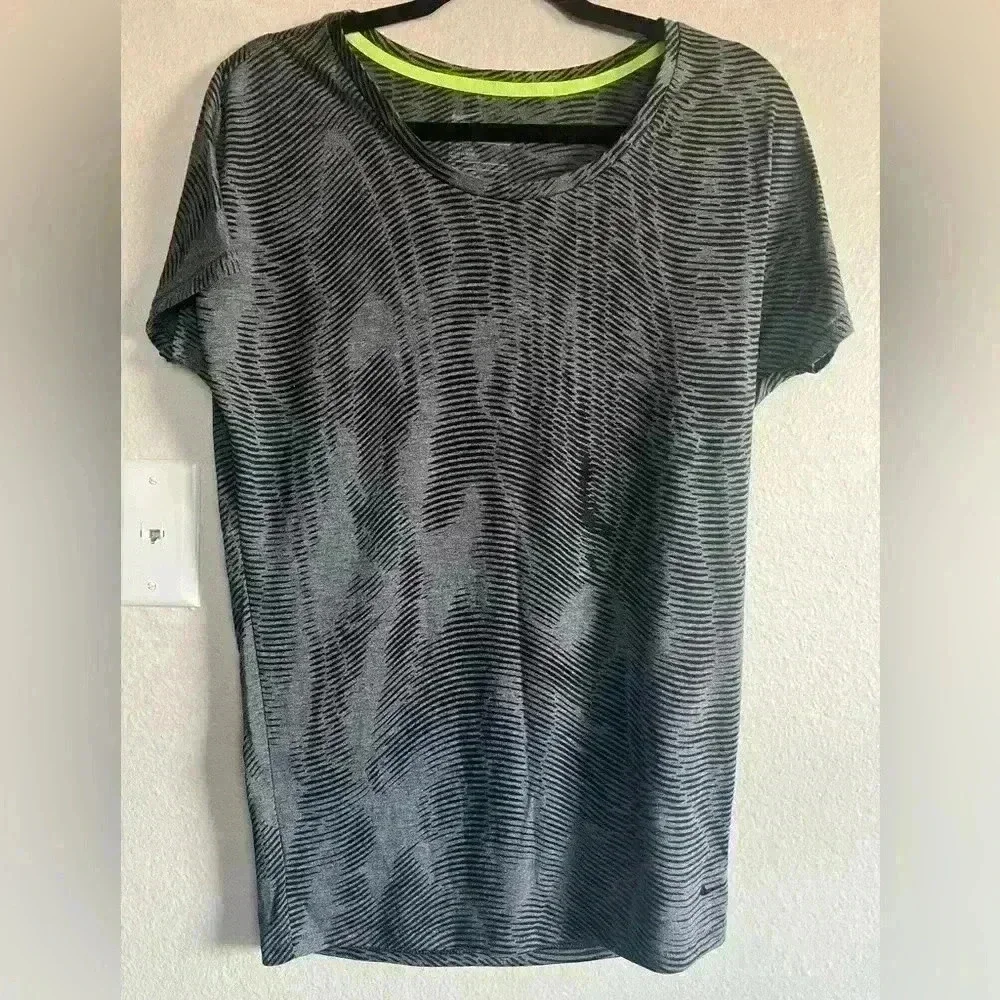 Nike Dri-fit Black And Gray T-shirt
